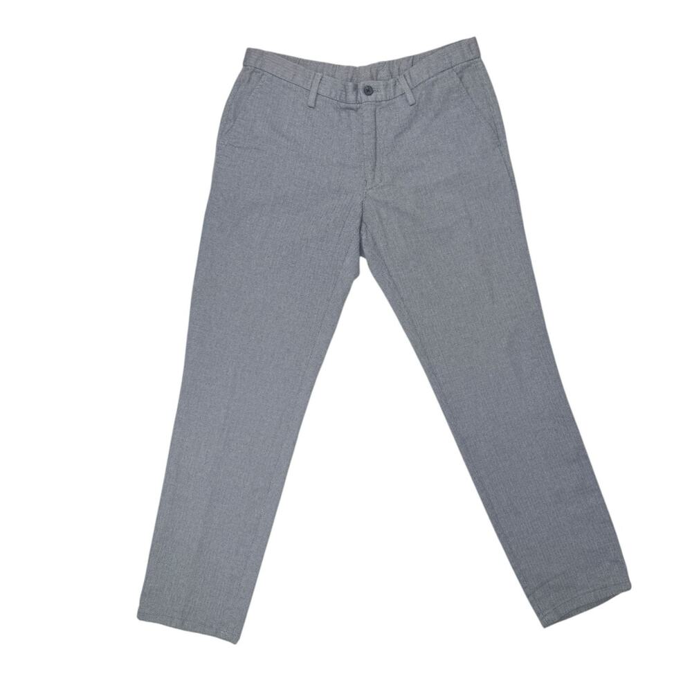 Massimo Dutti Gray Herringbone Slim Fit Chino Trousers size 32